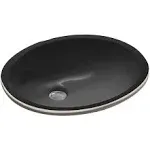 KOHLER K-2209-7 Caxton 17" Oval Undermount Bathroom Sink In Black Blac