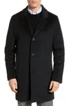 Shop Cole Haan Regular Fit Stretch Wool Coat In Navy