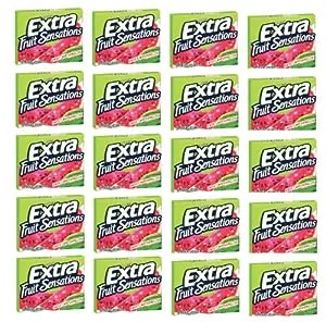 Extra Fruit Sensation Gum, Sweet Watermelon Flavor - 20 Packs of 15 Pieces. Total 300 Sticks